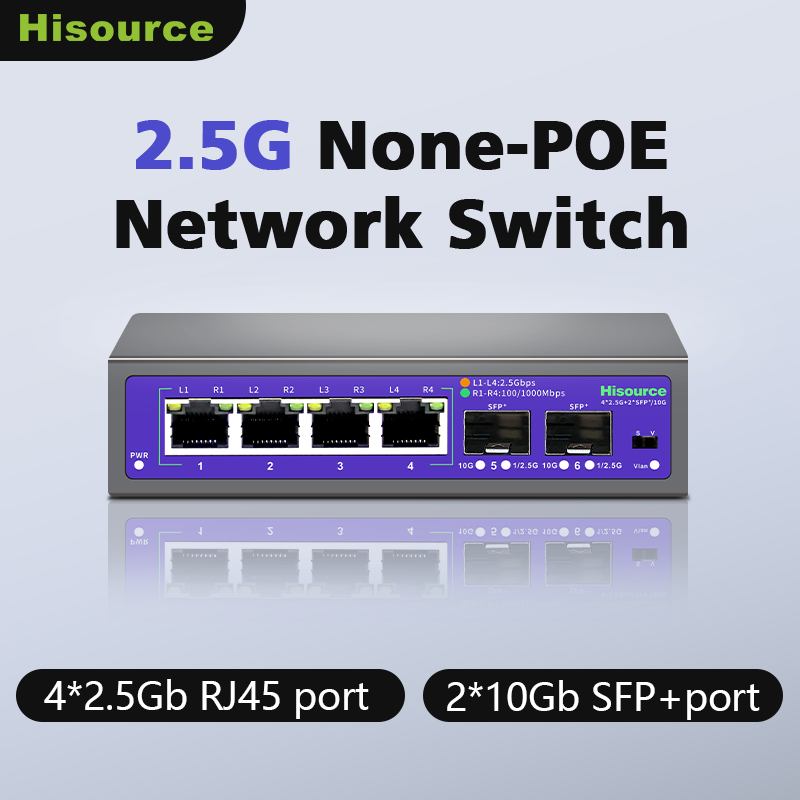 Power Over Ethernet - Hisource 2.5G 4/8ポート イーサネットスイッチ 非POE ネットワークスイッチ