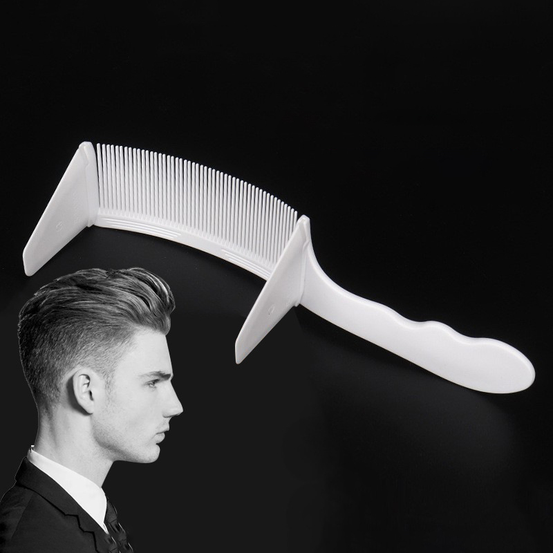 Binding Machine Comb - 1個入り、プロ仕様の理髪用カーブ型ポジショニングコーム。耐熱性があり、特に人毛ウィッグに適したフラットトップコーム。